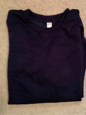 Caracilia Ladies Navy Long Sleeve Pullover Sweatshirt Top Size L